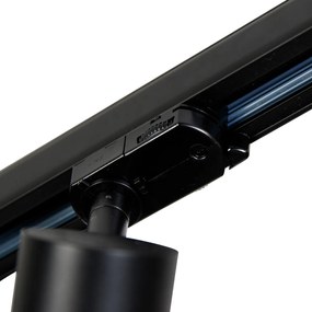 Sistem modern de iluminat pe șine trifazic cu 5 spoturi GU10 negre 111 mm stânga - Jeany trifazic
