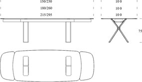 Masa extensibila eleganta design LUX Still 215-295x100cm