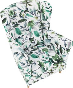 Fotoliu, material textil model frunze verzi, CHARLOT