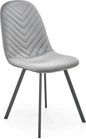 Scaun K462, gri/negru, stofa catifelata/metal, 45x57x82 cm