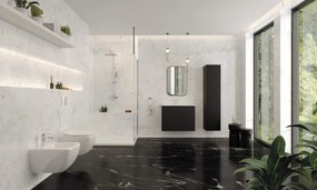 Dulap baie suspendat 80x60x38.5cm pentru lavoar, negru mat, MDF, Deante Prizma Negru mat, 800x600x385 mm
