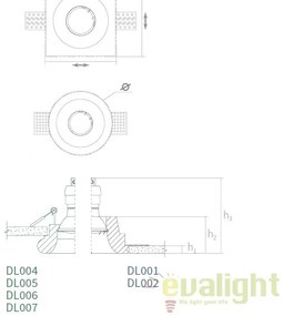Spot incastrabil DL001 Gyps MYDL001-1-01-W