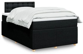 3289711 vidaXL Pat box spring cu saltea, negru, 120x190 cm, catifea