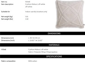 Perna design LUX, Bumbac, Off-white, Malua L
