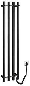 Radiator portprosop electric Sapho PAPINADO 85W/230V 120 cm negru mat