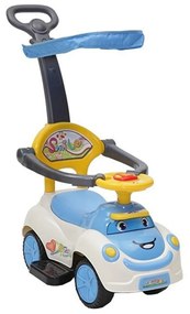 Masinuta copii si bebe NOVOKIDS™ Cartoon Smile , Cu melodii si lumini, Maner de impins pentru parinti detasabil, copertina de protectie detasabila,