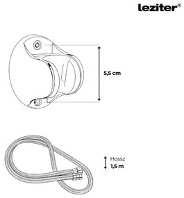 Duș de mână Lili cu 5 funcții și suport pentru furtun negru