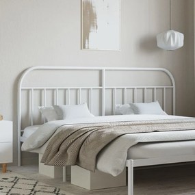 353721 vidaXL Tăblie de pat metalică, alb, 193 cm