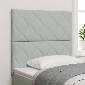 vidaXL Tăblie cap Pe perete Geometric Manual Gri deschis 90 cm Catifea