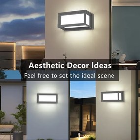 Brilagi - Aplica LED de exterior cu senzor PARKER, 12W, 230V, gri, IP44