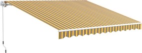 Outsunny Copertină Pliabilă pentru Exterior, Copertină Tip Roll-Up cu Deschidere Manivelă, 350x250 cm, Galben | Aosom Romania