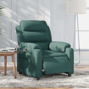 vidaXL Fotoliu rabatabil electric, verde închis, material textil