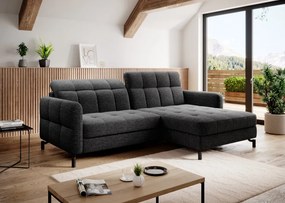 Canapea extensibila cu spatiu pentru depozitare, 225x105x160 cm, Lorelle R01, Eltap (Culoare: Negru pepit / Berlin 02)