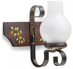 Aplica de perete fabricata manual din lemn wenge pictat Queen