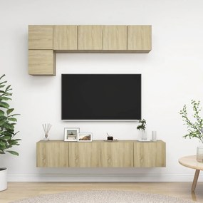 vidaXL Set de dulapuri TV, 5 piese, stejar sonoma, lemn prelucrat