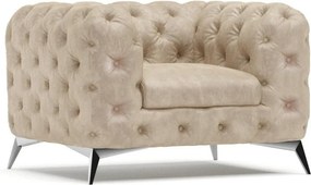 Fotoliu bej cu tapițerie din catifea Chelsea – Ropez