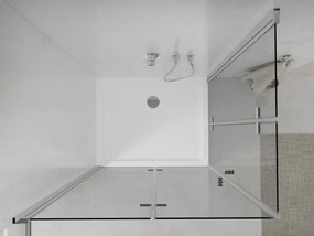 Mexen Lima Duo cabină de duș pliabilă 80 x 70 cm, transparentă, crom + cadă de duș plată - 856-080-070-01-02-4010