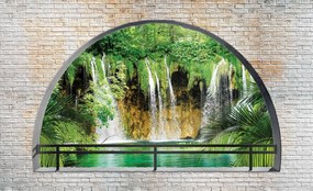 Fototapet - Privire spre cascadă (254x184 cm)