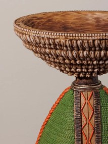 Decoratiune de masa, cu bol din rasina, H27cm, Africa