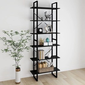 806546 vidaXL Dulap înalt, negru, 80x30x210 cm, lemn masiv de pin