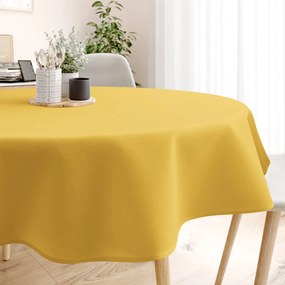 Goldea față de masă 100% bumbac galben-miere - rotundă Ø 110 cm