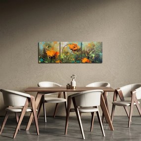 Tablou - Flori (cu ceas) (90x30 cm)