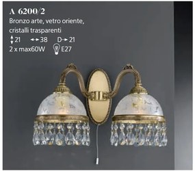 Aplica de perete design clasic realizata manual din alama si Cristal Scholer 6200