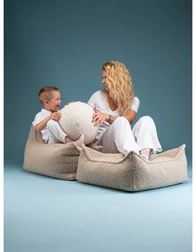 Fotoliu puf pentru copii maro deschis cu tapițerie din țesătură bouclé Chair – Wigiwama