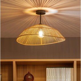 Brilagi - Lustră LED aplicată CERIA BOHO 1xE27/60W/230V Ø 50 cm negru/maro