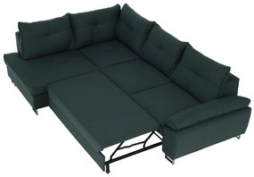 Set de pliere pe colţ, ţesătură smarald Tatum, stânga, FELDA
