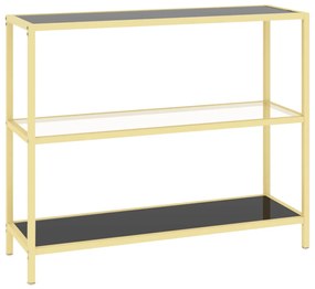 331634 vidaXL Raft, negru și transparent, 100x36x90 cm, sticlă securizată