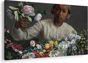 Tablou - Frédéric Bazille, Young Woman with Peonies, reproducere (90x60 cm)