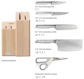 Set de cuțite cu suport din oțel inoxidabil 5 buc. Elevate Fusion – Joseph Joseph