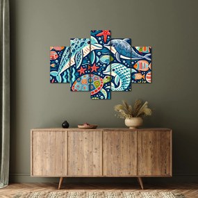 Tablou – Animale acvatice desenate (150x105 cm)
