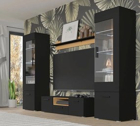 Vitrină Anikka O (Stejar artisan + negru mat). 1124851