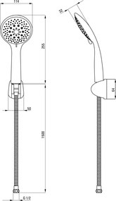 Lobo Set de duș, cu suport fix Finisaj: Crom NBY_041K
