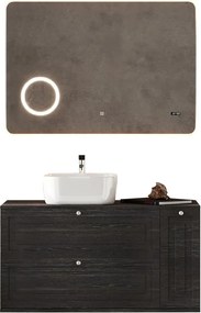 Set lemn masiv Mobilier Baie Suspendat Dellis Model D3 - Negru Texturat, Nu