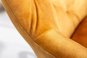 Scaun de birou elegant Dutch Comfort, catifea galben mustar
