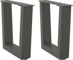 vidaXL Picioare pentru măsuță de cafea în formă de V, 2 buc., antracit, 40x(30-31,3) cm, oțel