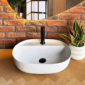 Rea Aura lavoar 50.5x38.5 cm ovale de blat alb REA-U4620