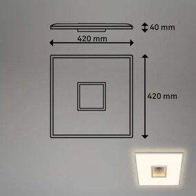 Briloner 3848014 - Plafonieră LED TORO LED/18W/230V 42x42 cm crom mat
