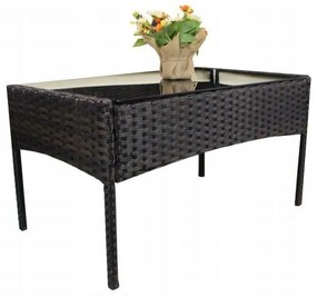 Set de grădină din rattan Aldotrade GardenLine,maro + perne de scaun crem