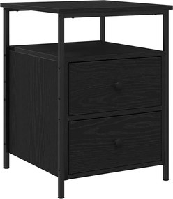 vidaXL Dulap de noapte Stejar Negru 34 x 35,5 x 50 cm Lemn compozit