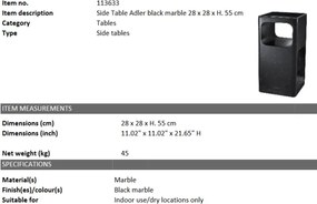 Masuta laterala design LUX Adler negru 113633 HZ