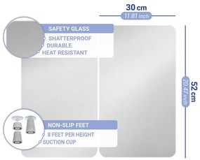 Set 2 protecții din sticlă pentru aragaz Wenko Universal Silver