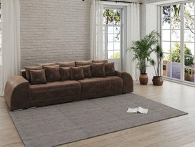 Canapea extensibilă dumonde cu 2 lăzi de depozitare si sezut confortabil din spuma high-density,Verona Madagaskar Brown 310x100 cm