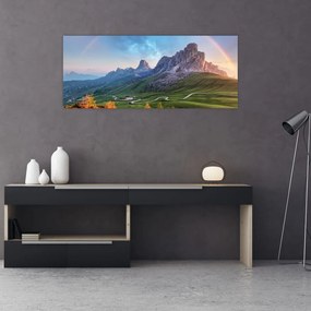 Tablou cu curcupeu deasupra stâncilor (120x50 cm)