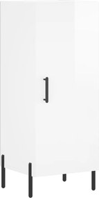 vidaXL Servantă, alb extralucios, 34,5x34x90 cm, lemn compozit