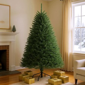 HOMCOM Pom de Crăciun Artificial Înalt de cu 1838 Ramuri, Pom de Crăciun Realist cu Bază de Oțel, Ø130x195 cm, Verde | Aosom Romania