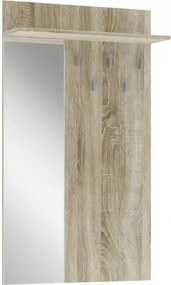 Cuier de perete cu oglinda LIMA PR-1, stejar sonoma, PAL laminat, 70x2